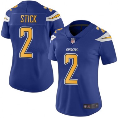 Los Angeles Chargers NFL Football Easton Stick Electric Blue Jersey Women Limited 2 Rush Vapor Untouchable